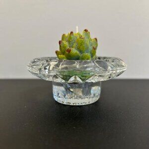 Vintage Clear Glass Candle Holder